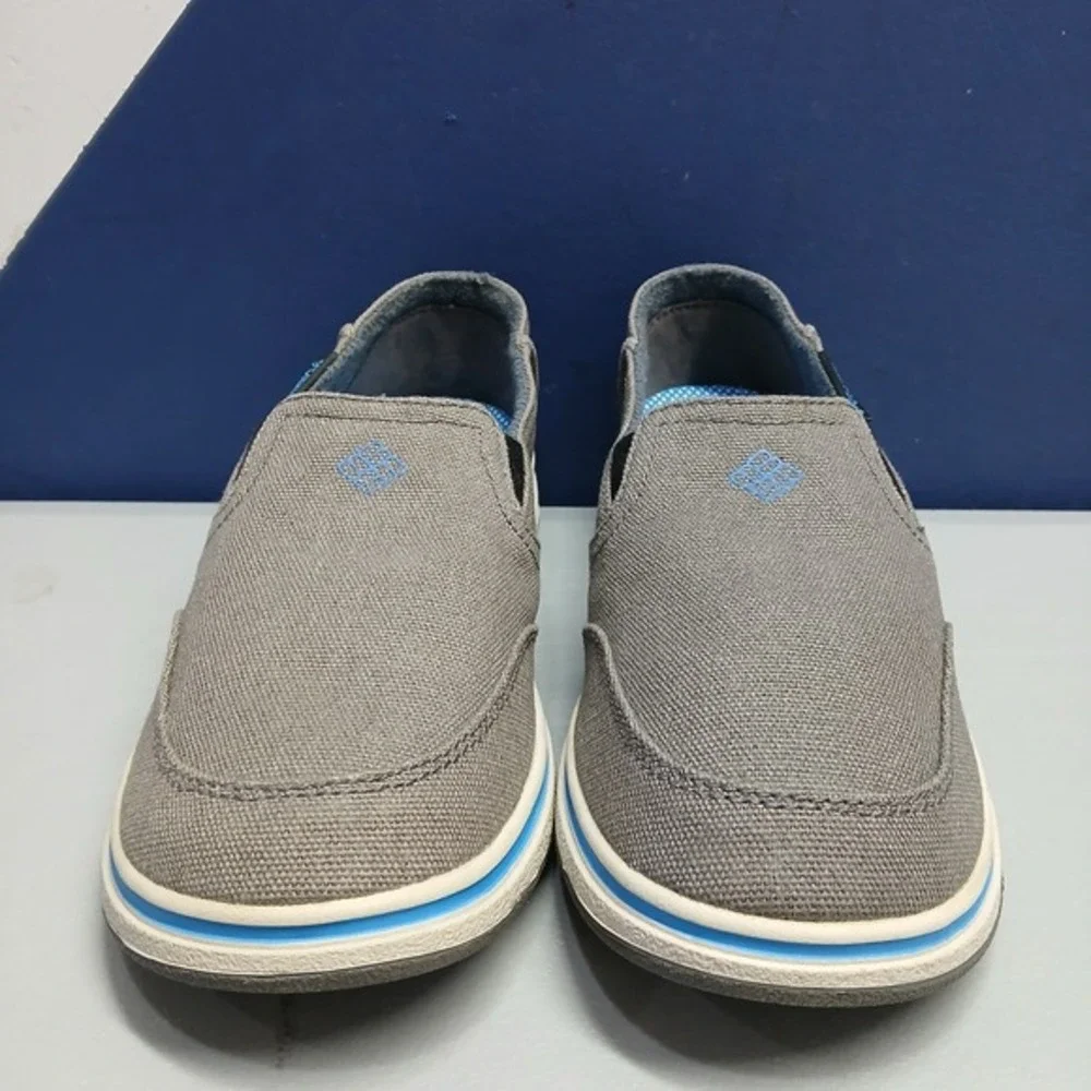 Columbia Crankbait Omni-Grip Casual Sneakers Youth US 3 Gray Blue Canvas Slip On